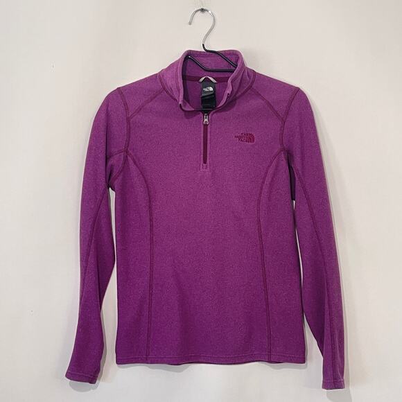 The North Face Fleece Pullover Sweatshirt Womens Small 1/4 Zip Purple Soft Warm - Picture 1 of 8